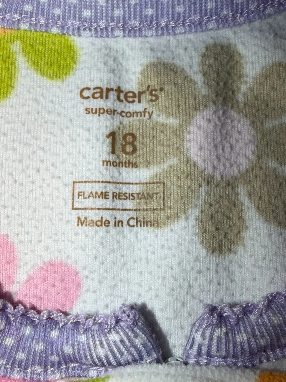 Girls toddler 18 month pajamas Floral Footed One-Piece Flower